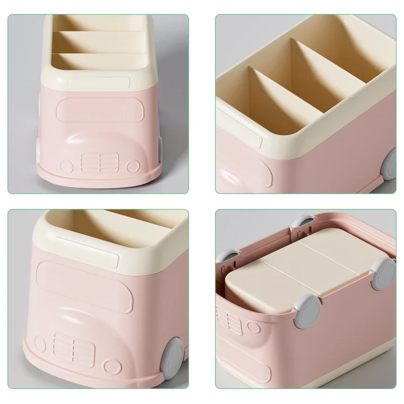Pens Pencils Holder Office Plastic Cartoon Desk Organizer Desktop Stationery Box Desktop Pen Box Sewing Items Storage 책상 정리함