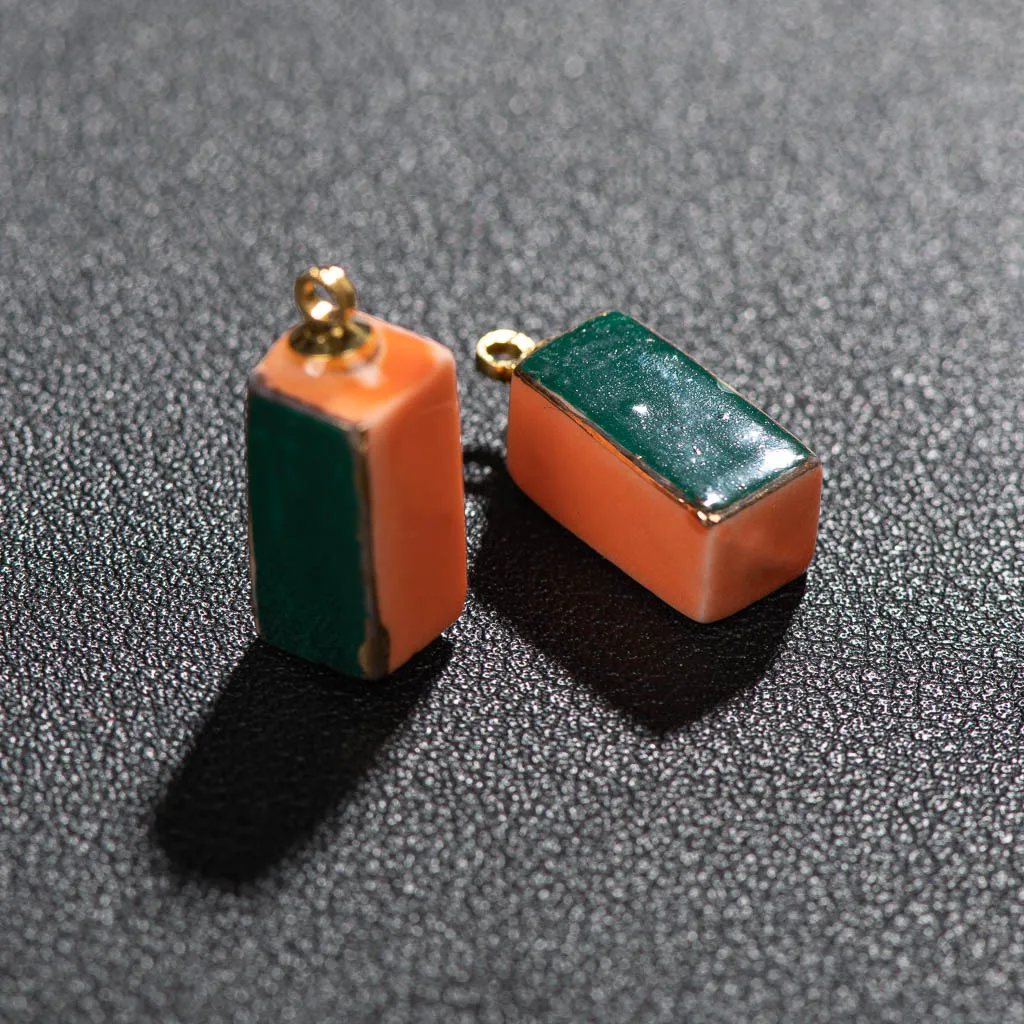 Geometrische Keramik perlen plattiert Porzellan Ohr stecker Zubehör hand gefertigte Materialien Großhandel xn613 – Detail 2