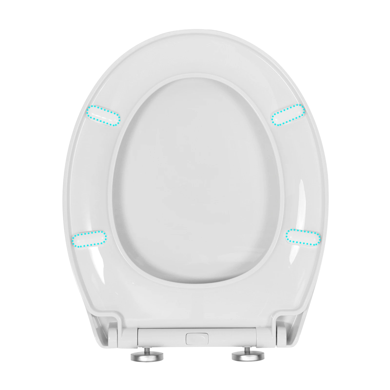 WOLTU O-förmiger Toilettensitz, schnelle Fixierung, Soft-Close-Mechanismus, Scharnier, antibakterieller Kunststoff-Toilettensitz, universelles Badezimmer-Zubehör – Detail 7