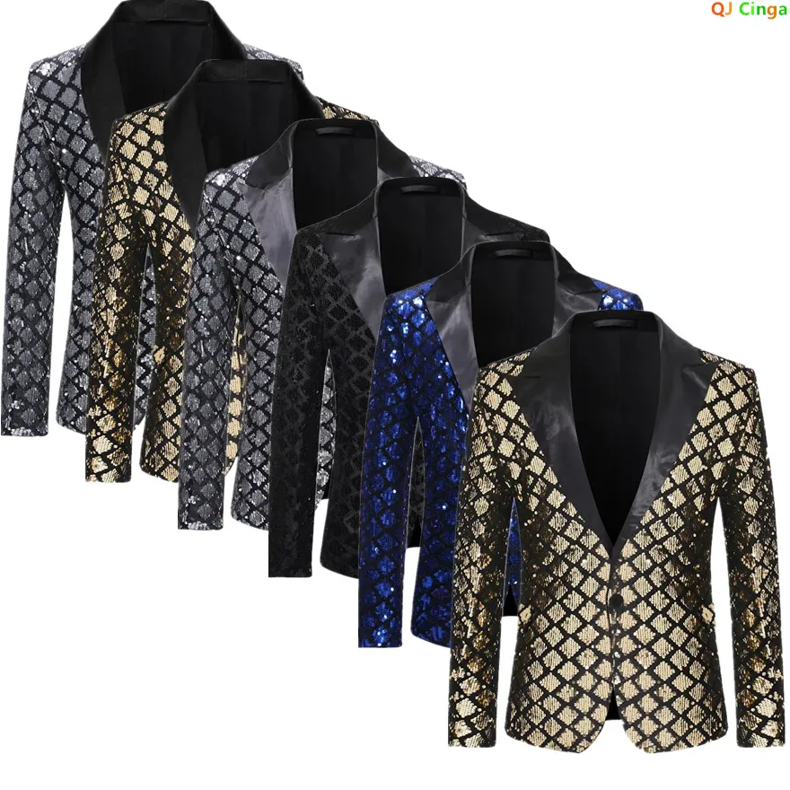 gold dress jacket mens Men's Slim Fit Paisley Foil Print Prom & Wedding Dinner Jacket Blazer in Hunter Green & Gold 4X-Large / Green/Gold main image 1