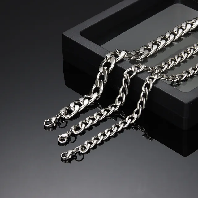 Bracelet pour homme en acier inoxydable 316L, largeur 6/8 mm, style gothique Y2K cubain, accessoires rétro steampunk américains, prix de gros