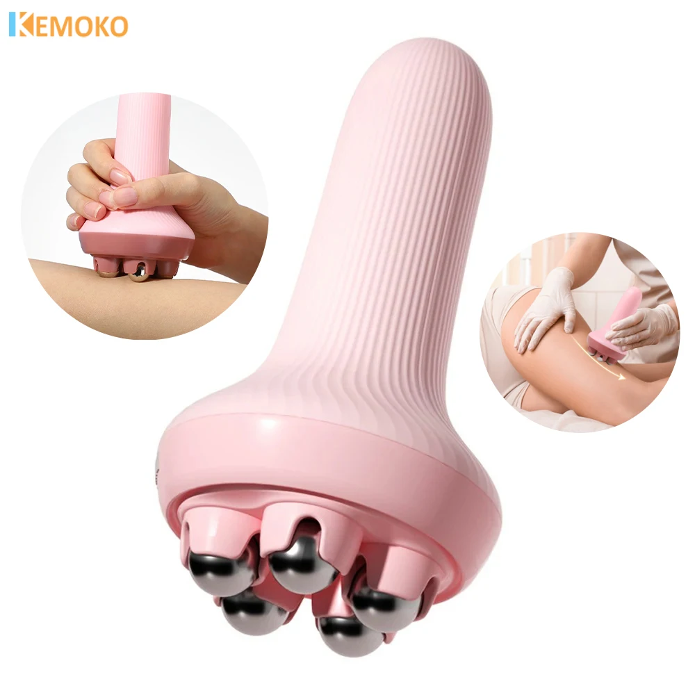 

Roller Beads Massager 5 Bead Thigh Massager 360 Rotate Balls Neck Abdomen Thigh Back Body Pain Relief Deep Tissue Muscle Relax