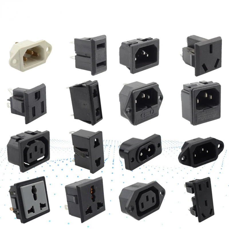 Power Switch Ac Power Socket 10a 250v Connector Plug Connectors