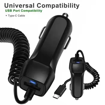 Caricabatteria da auto Caricatore rapido USB 3.0 Caricatore automatico Telefono cellulare Micro tipo C Cavo rapido per Huawei Per IPhone Caricabatterie Android Strumenti