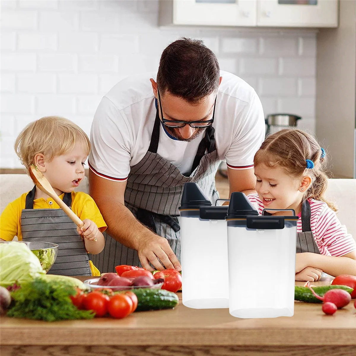 

Контейнер для хранения порошка, пластиковый Кухонный Контейнер для хранения риса