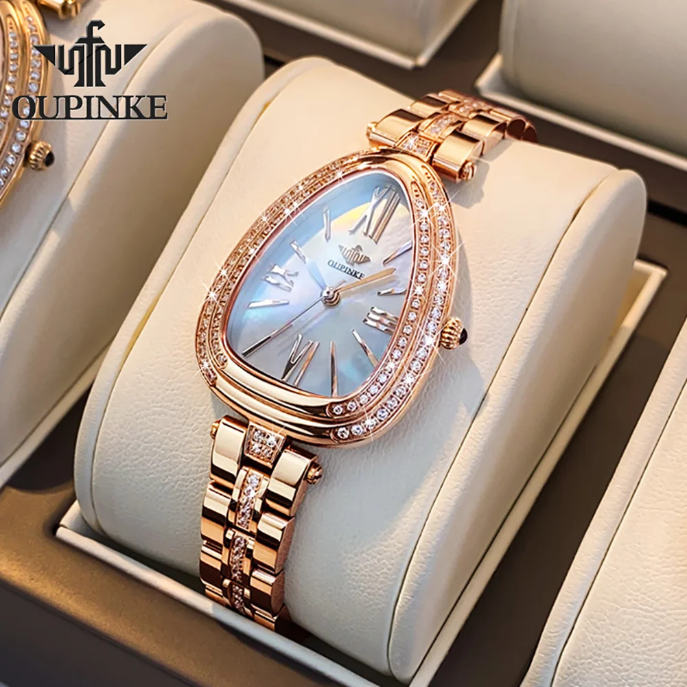 

OUPINKE Luxury Watches for Women Sapphire Crystle Waterproof Quartz Top Brand Watch Bracelet Gift Girls Ladies Relogio Feminino