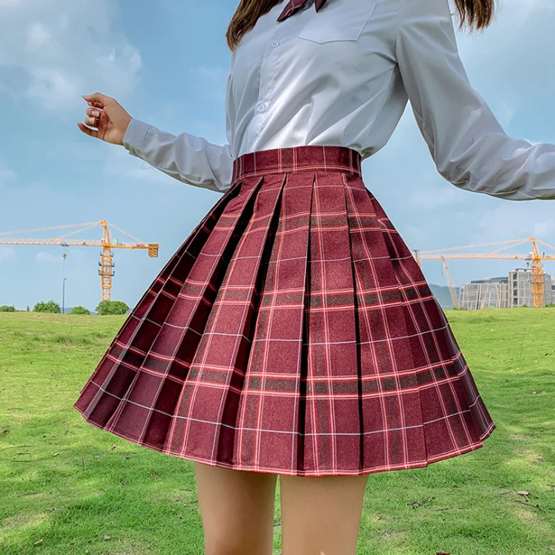 plaid skirt New Korean version of pleated skirt 2022 high waist summer women's skirt sexy plaid mini skirt dance skirt brown skirt