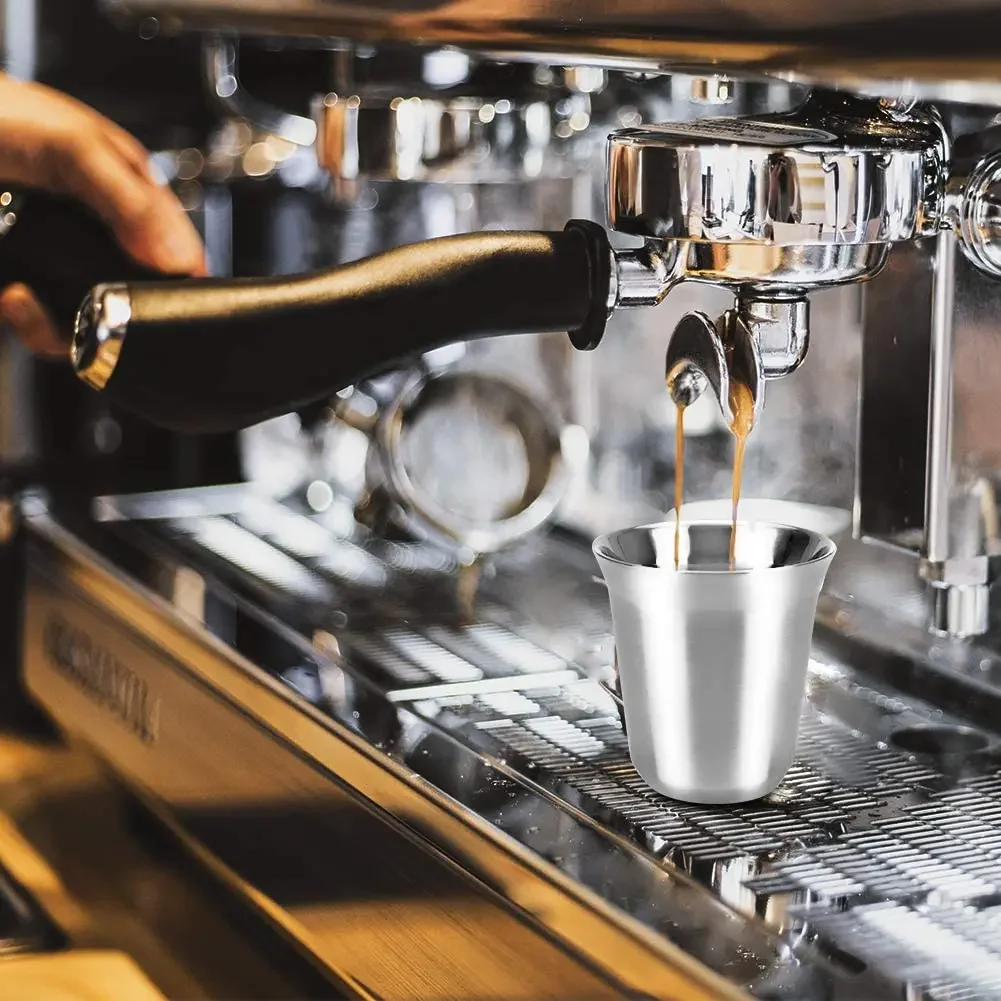 Espresso cup coffee cup coffee mug Leeseph stainless steel espresso cups double wall insulated coffee mug drinking demitasse cup home indoor outdoor office
