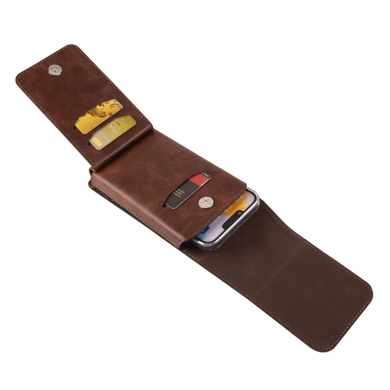 Universal PU Leather Mobile Phone Holster with Card Slots