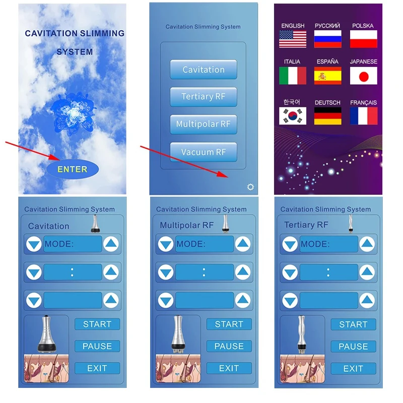 NEW 40K Cavitation Machine 4-1 Ultrasonic RF Body Shaping Lose Weight Multipolar Slimming Facial Skin Tightening Lifting Device