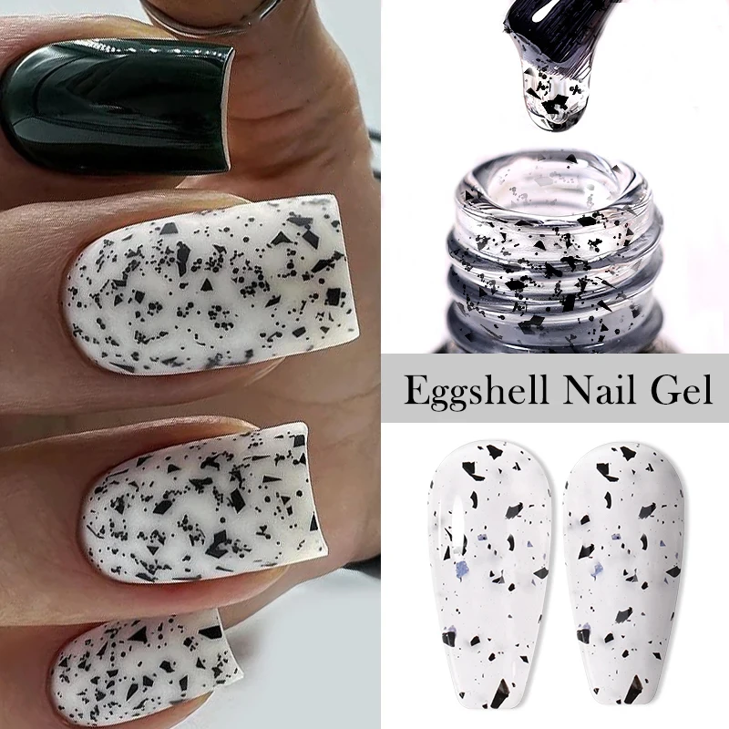 

LILYCUTE 7ML Eggshell Gel Nail Polish White Black Material Semi Permanent Autumn Varnish With Any Color Gel Soak Off UV Manicure