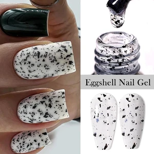 LILYCUTE 7ML Eggshell Gel Nail Polish White Black Material Semi Permanent Autumn Varnish With Any Color Gel Soak Off UV Manicure