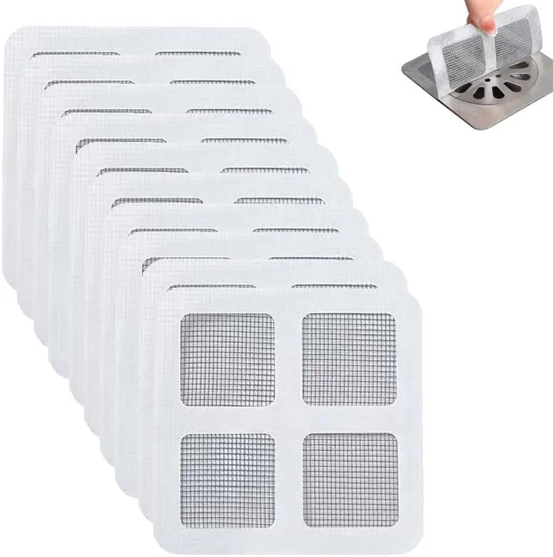 Disposable Shower Drain Hair Catcher Shower Drain Cover Hair Catcher Mesh Stickers Floor Sewer Filter Scree