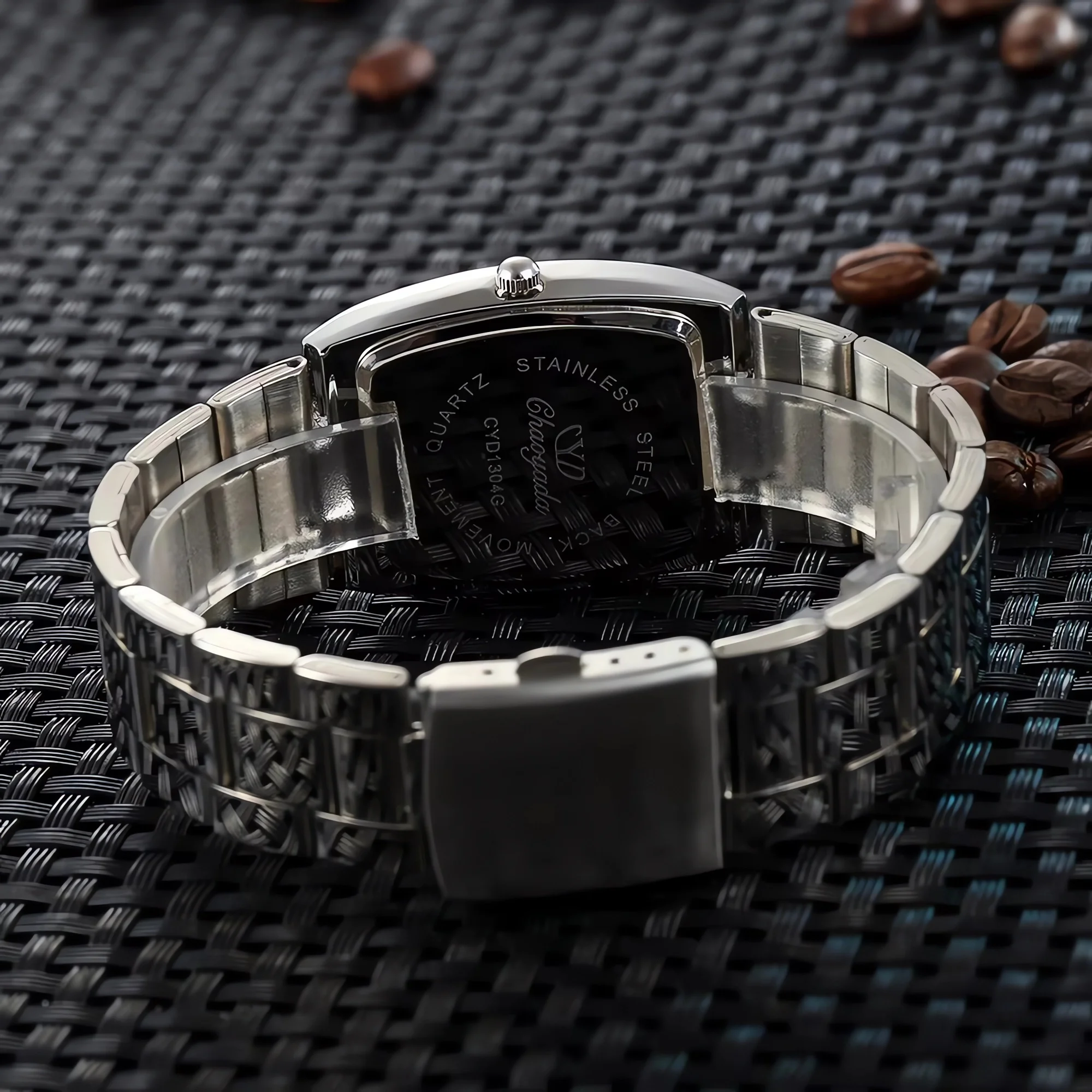 Elegant Square Steel Belt Watch