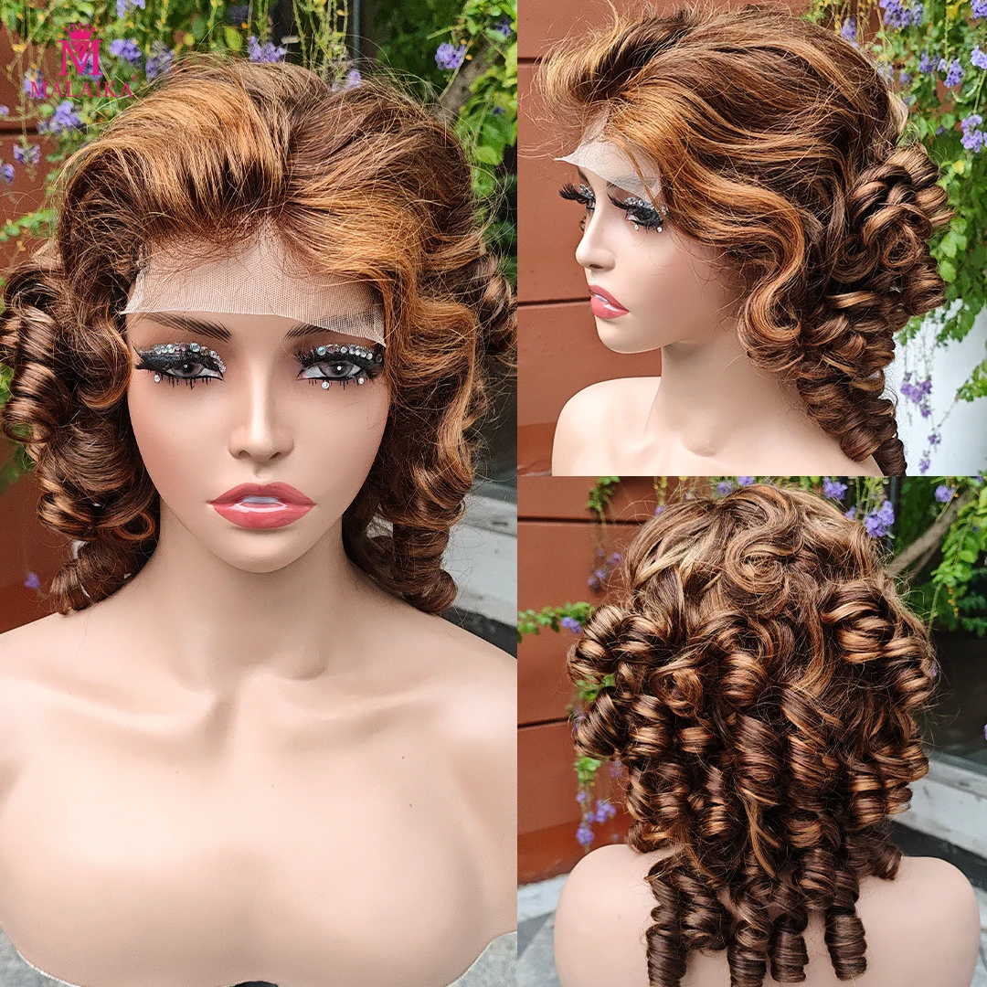 Parrucca di capelli umani ricci a spirale con doppia trama e punte arricciate, densità 300%, frontale in pizzo 4x4, 100% capelli umani ricci e voluminosi - immagine 4