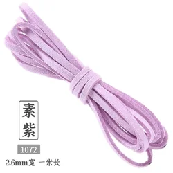 Vibrant Flat Faux Suede Braided Cord for DIY Jewelry and Gift Wrapping - 60 Color Collection, 10 - Yard Length (Light purple)