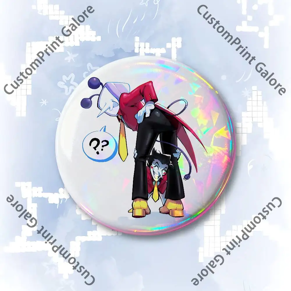 Spamtenna T-Tenna S-Spamton Abzeichen 58 44 32 75 25 mm Emaille-Pin Weißblech Runde Brosche Cosplay Nijigen Otaku-Kultur – Detail 8