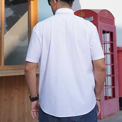 Summer Shirts for Men 9XL Plus Size Casual Oversized Loose Shirt Male Business Shirt Short Sleeve Pure Color Men's Tops 68-175KG