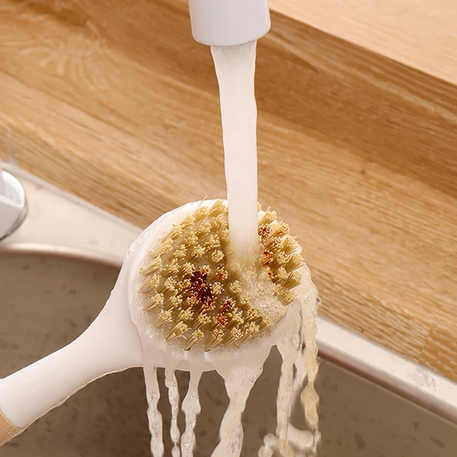 Spazzola per pentole con manico lungo per lavare i piatti, spazzola per pentole e tipo sospeso Spazzola per pulizia fornello a manico lungo, lavare i piatti, pentole 5