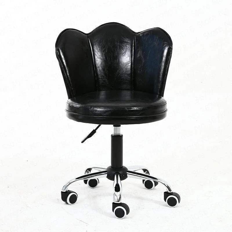 Modern Rotating Makeup Chair Lifting Office Chair with Wheels PU and Metal Beauty Home Furniture Adjustable Swivel