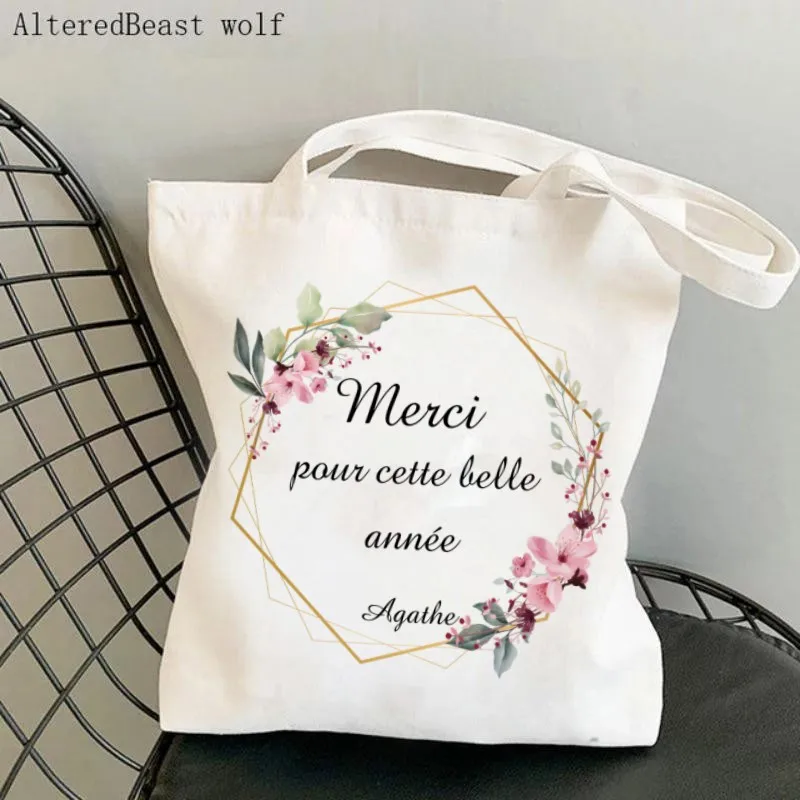 Women Canvas Shoulder Bag elue meilleure nounou du monde nounou Shopping Bag Harajuku Shopping Handbags Tote For Lover Girls