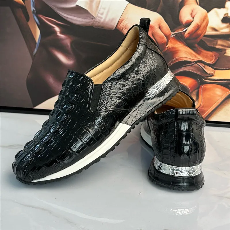 Mocasines sin cordones para hombre, zapatos planos informales de