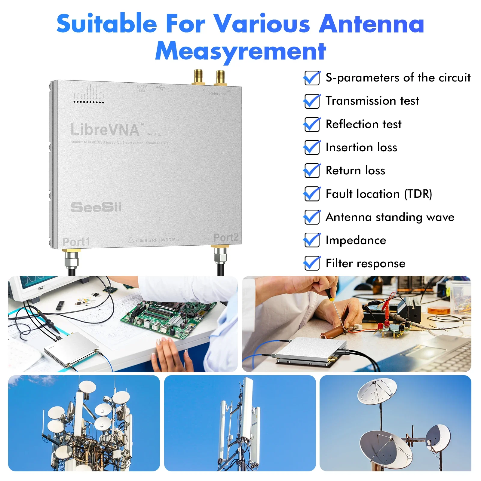 LibreVNA 100kHz-6GHz Vector Network Analyzer Profesional NanoVNA Antenna Analyze