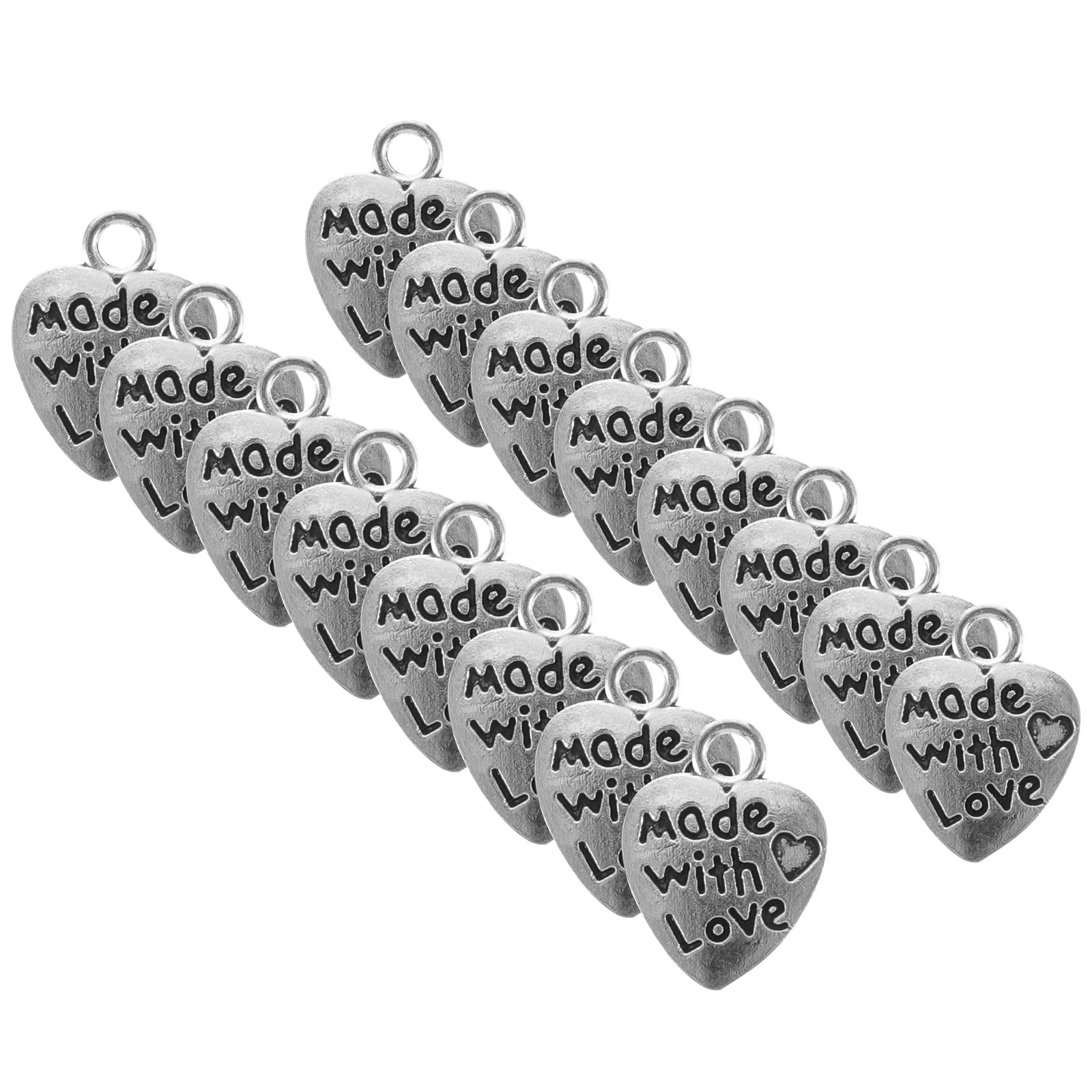 

100 Pcs Pendant Heart Shaped Earrings Jewelry Tibetan Silver Charms for Making Zinc Alloy Hanging Metal DIY