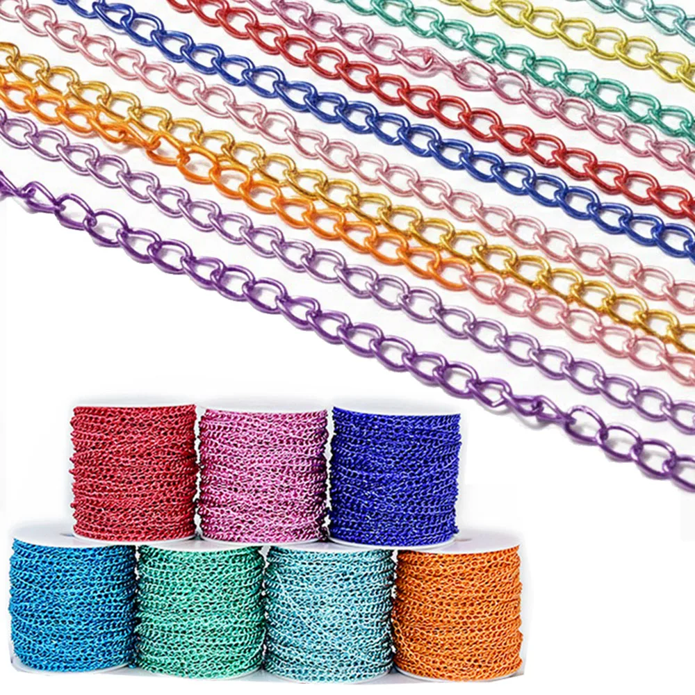 2-Meter Vibrant Metal Chains for DIY Jewelry and Craft Accessories