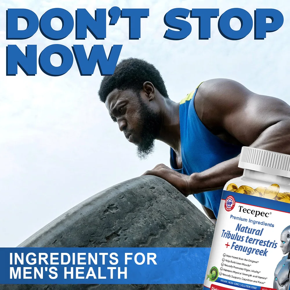 Natural Tribulus Terrestris+ Fenugreek Capsules-with Maca-Supports Energy,Mood,Stamina & Immunity