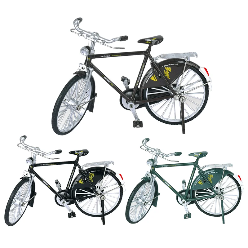 Kikuo – Kit De 2 Maquettes De Vélo à Doigts 1:10 – 51 Pièces DIY Avec Pompe Et Sacoche – Mini Vélo En Alliage Pour Décoration Et Collection