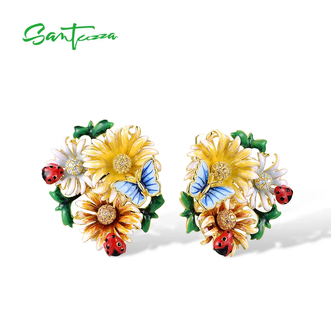 Oscar de la Renta Large Michelle Flower Stud Earrings | Neiman Marcus