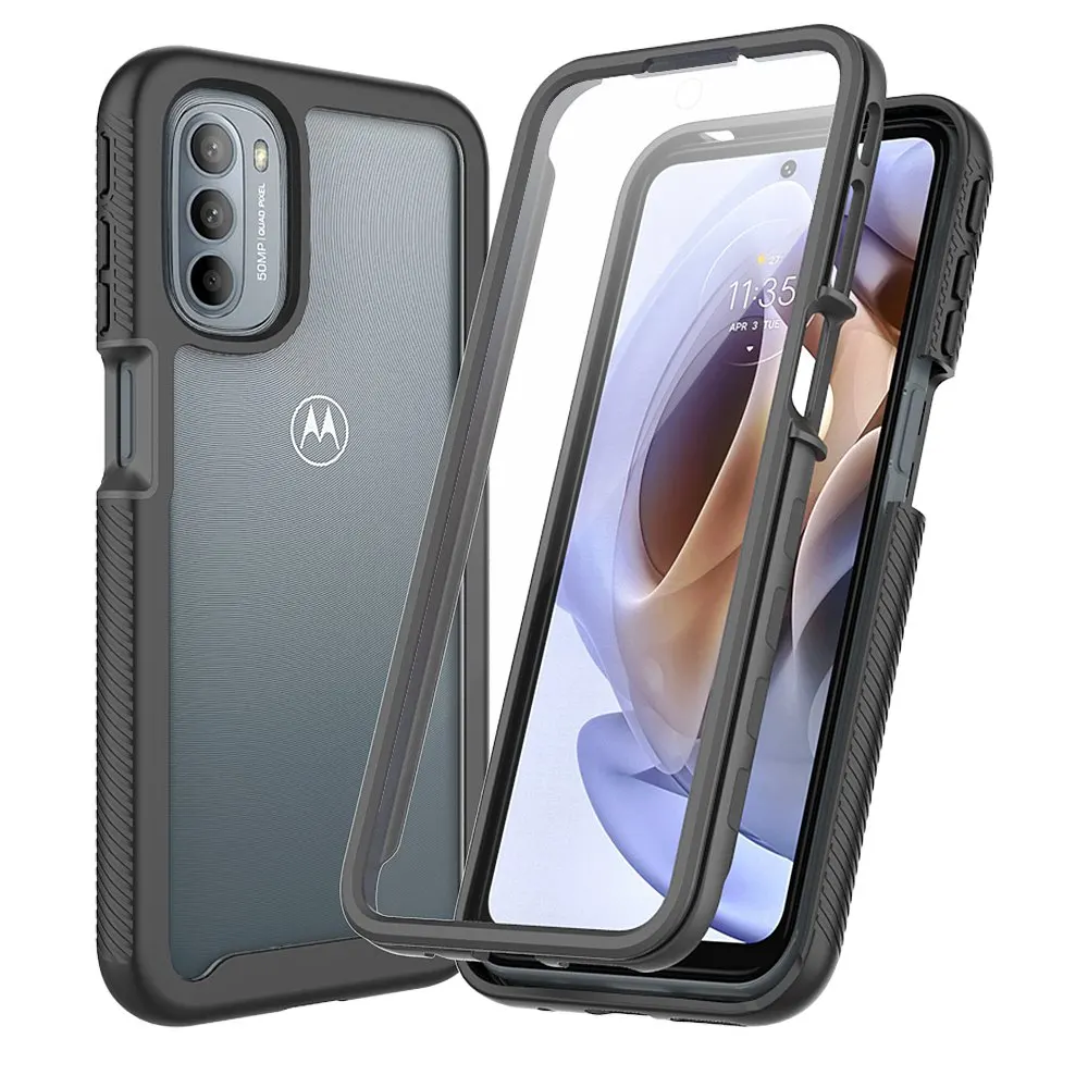 Shockproof Clear Protective Case with Built-in Screen Protector and TPU Bumper