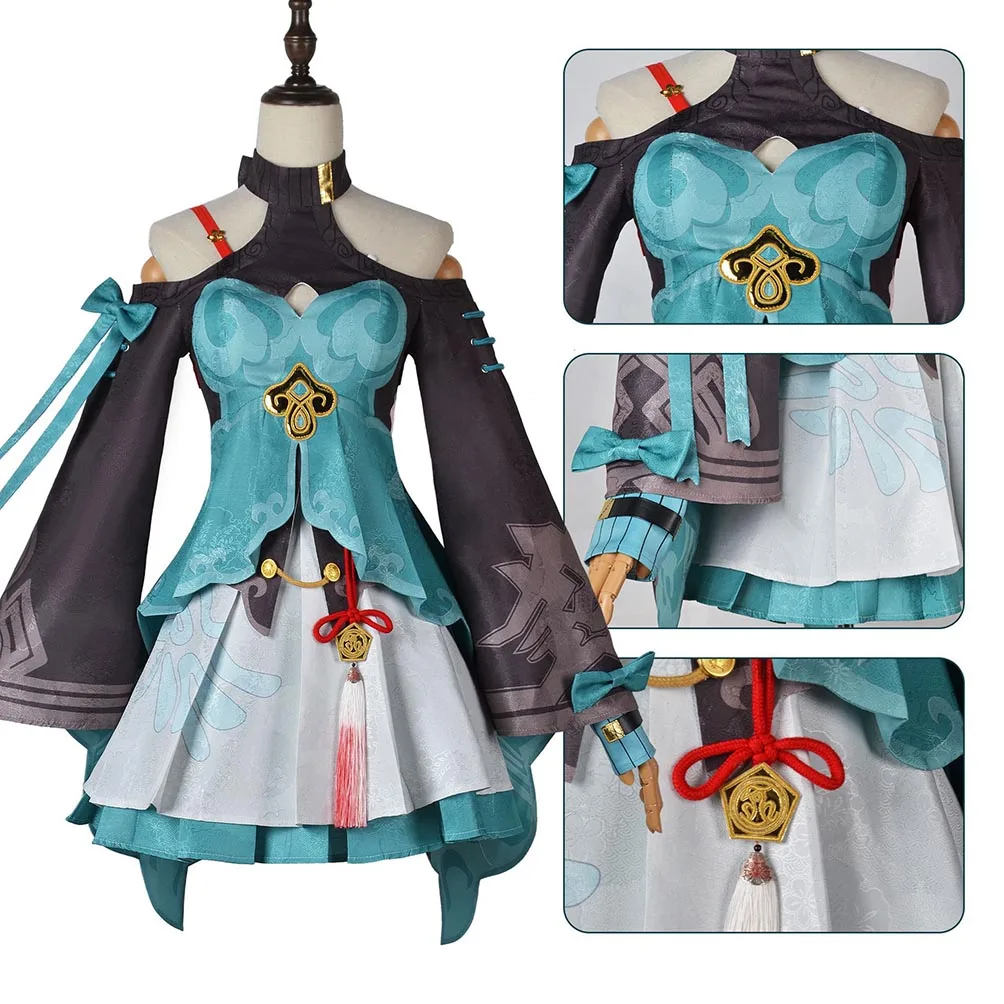 

Игра Honkai Star Rail Qingque Косплей Костюм Qingque платье униформа