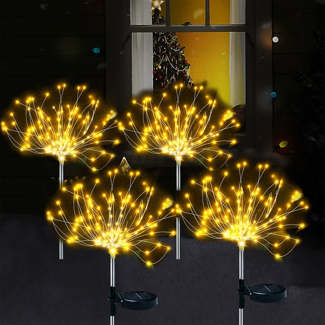 

Solar Firework Lights Garden Decor Lawn Light Outdoor Waterproof Courtyard Dandelion Landscape Lamp For Patio Parterre Pathway.