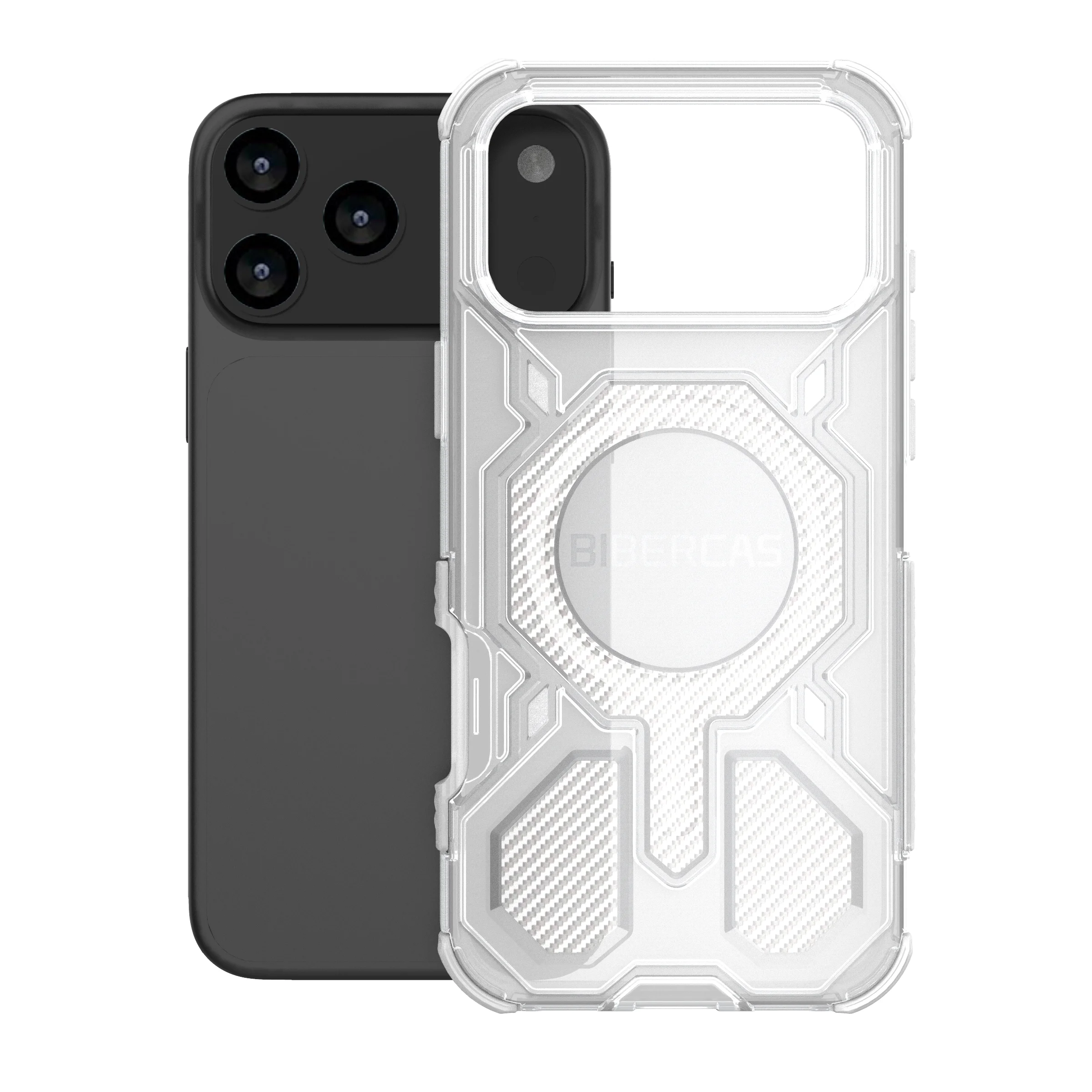 Translucent Frosted Phone Case with Magnetic Wireless Charging and Anti-Drop Protection