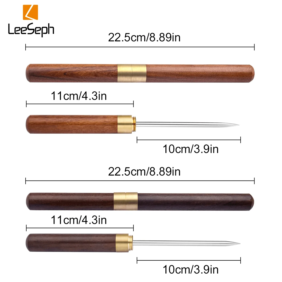 Leeseph Stainless Steel Ice Pick with Safety Cover Non-slip Wooden Handle Easy Grip Breaking Ice Tool bar tools,ice pick For Kitchen Bars