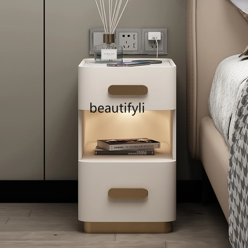 Yj Light Luxury Smart Bedside Table Modern Minimalist With Induction