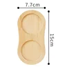 Pepper Mill Tray Wooden Bamboo Salt Pepper Shaker Stand Double Hole Base Tea Tray Home Decor Seasoning bottle Storage Holder 6