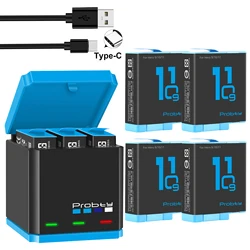 High-Capacity 1850mAh Battery with LED 3-Slot Type-C Charger (4BatteryWithCharger)