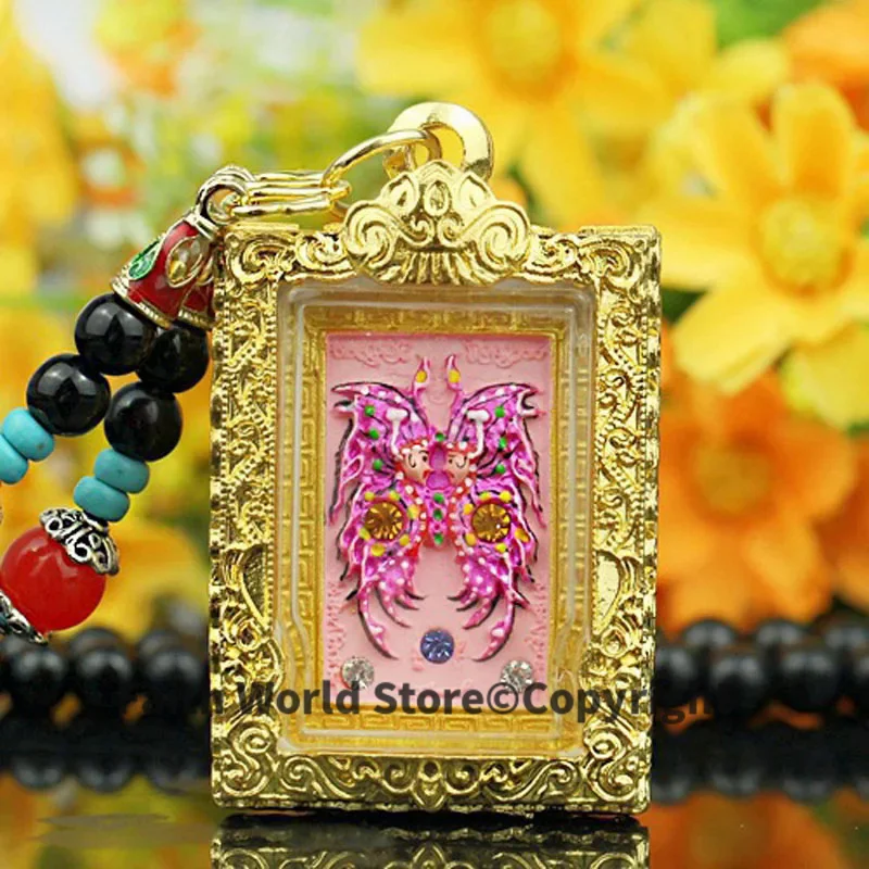 

Special Offer 2024 Asia Thailand temple Buddhism butterfly God Buddha Amulet Pendant talisman bring good luck