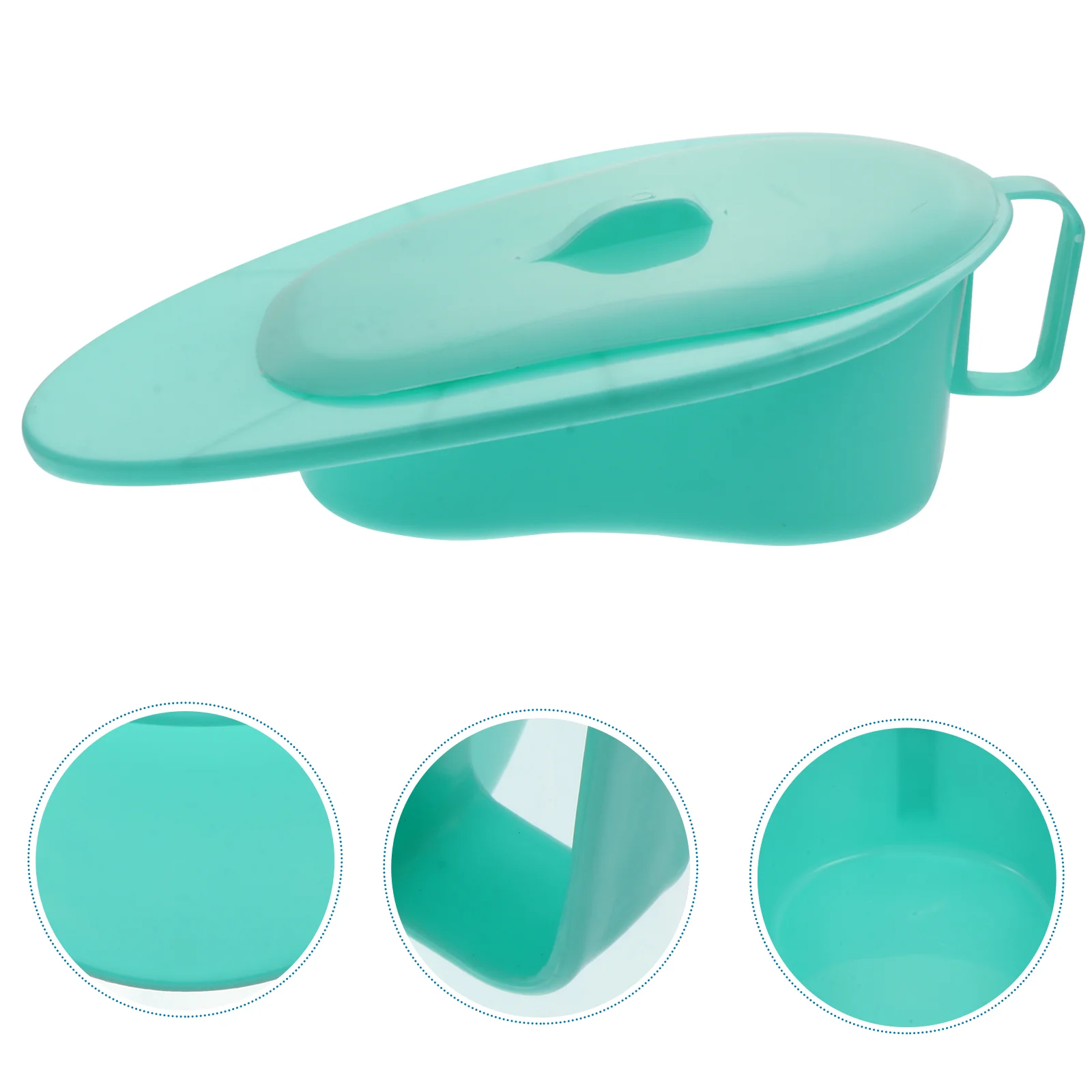 

1pc Bedpan with Lid Bedridden Paralyzed Elderly Care Bedpan Plastic Toilet Bowl