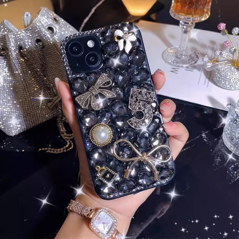 DIY Handmade Colorful Bling Mobile Phone Case, Fashion, Young Girls, Diamond Case for Huawei Honor 70 80 90 100 P50 P40 8X 9X