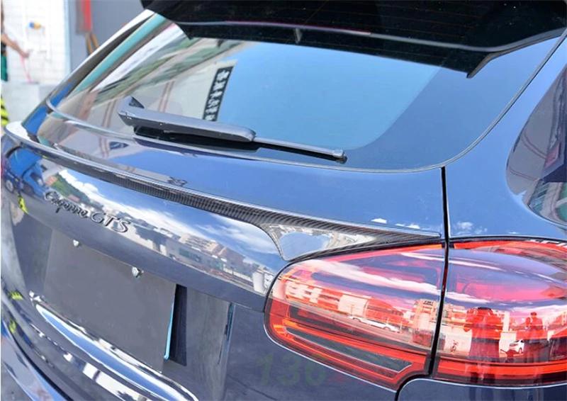 For Porsche Cayenne 985.2 GTS S 2015 2016 2017 Real Carbon Fiber Spoiler High Quality Rear Wing Trunk Door Top Roof Splitter - - Racext 53