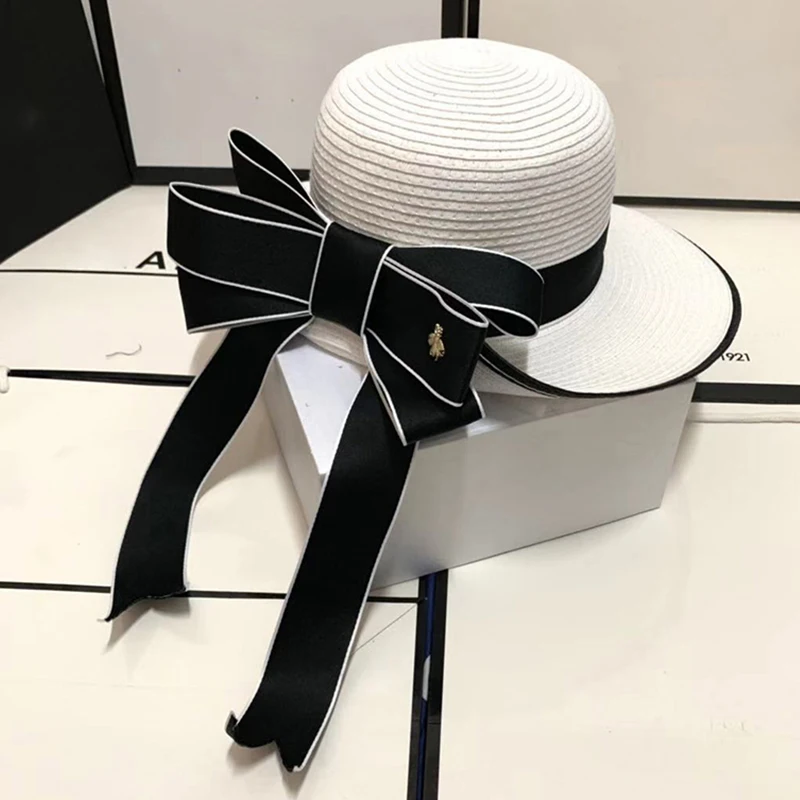 Women Summer Knit Straw Hat Fashion 