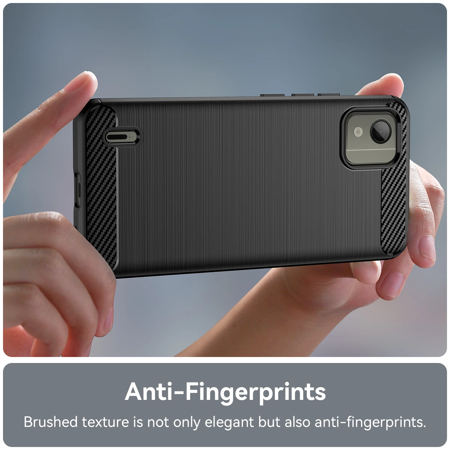 Luxury Shockproof Matte Case with Carbon Fiber Design - Soft Silicone Protective Back Cover