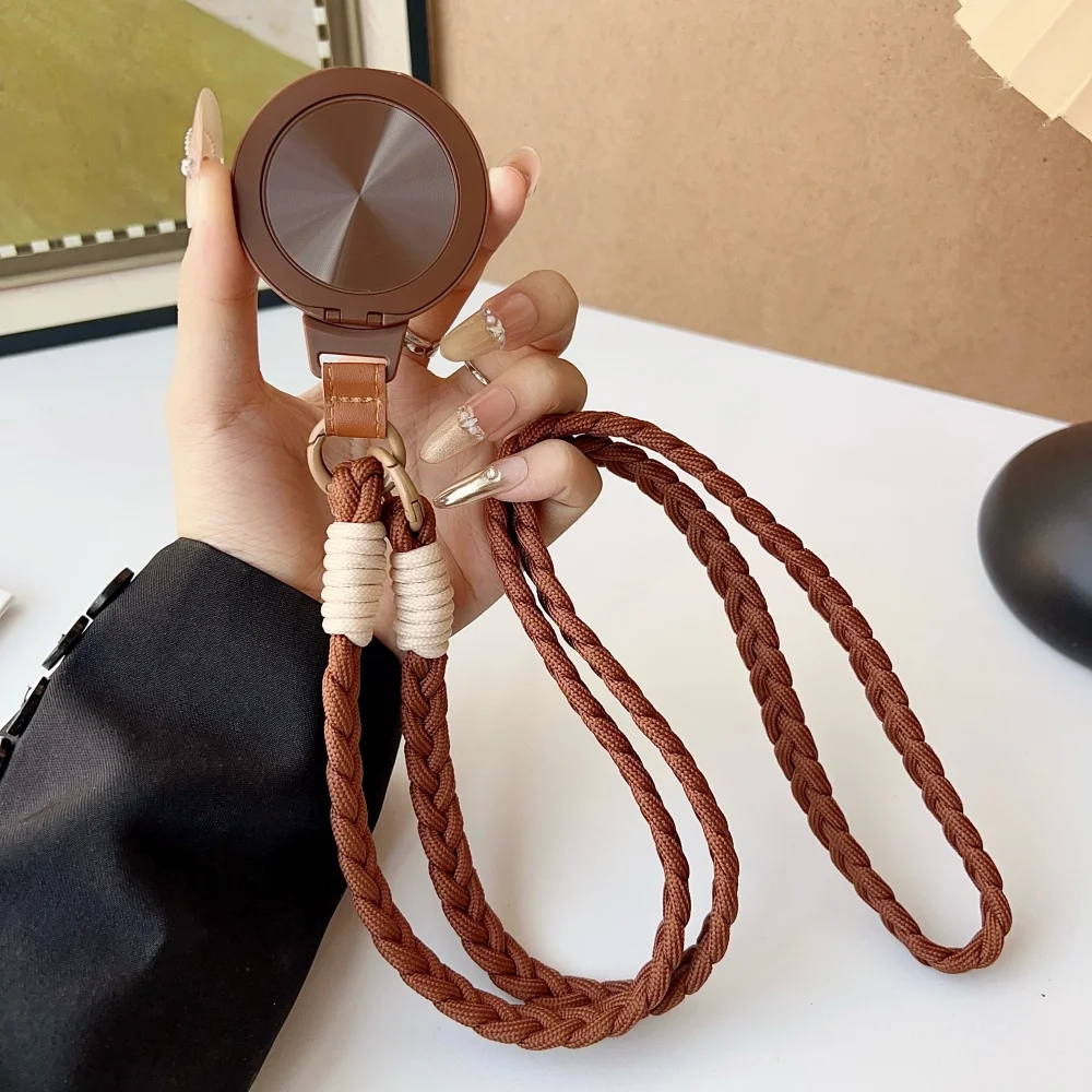 Universal Crossbody Phone Lanyard with Stand and Anti-Lost Strap - Solid Color