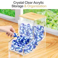 Capsule Storage Box Acrylic Storage Box With Bamboo Lid Transparent Laundry Pods Container Laundry Room Storage Organizer 2