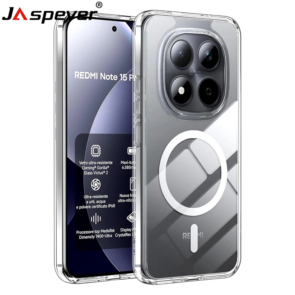 Magnetic Hybrid Shockproof Clear Case - Enhanced Protection with Hard PC and Soft Silicone Elements