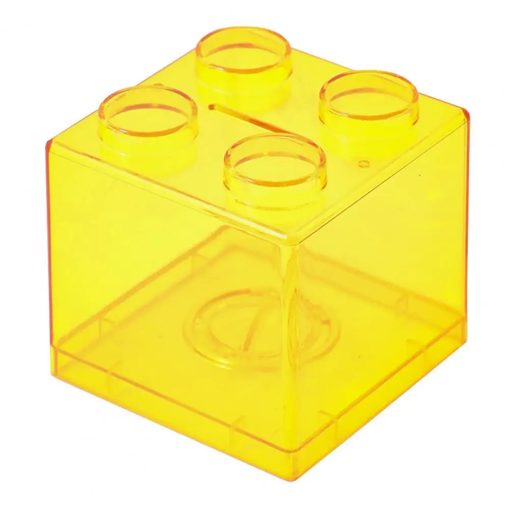 Convenient Money Box Kids Building Block Design Money Saving Box Transparent Easy to Use Piggy Bank for Household 3